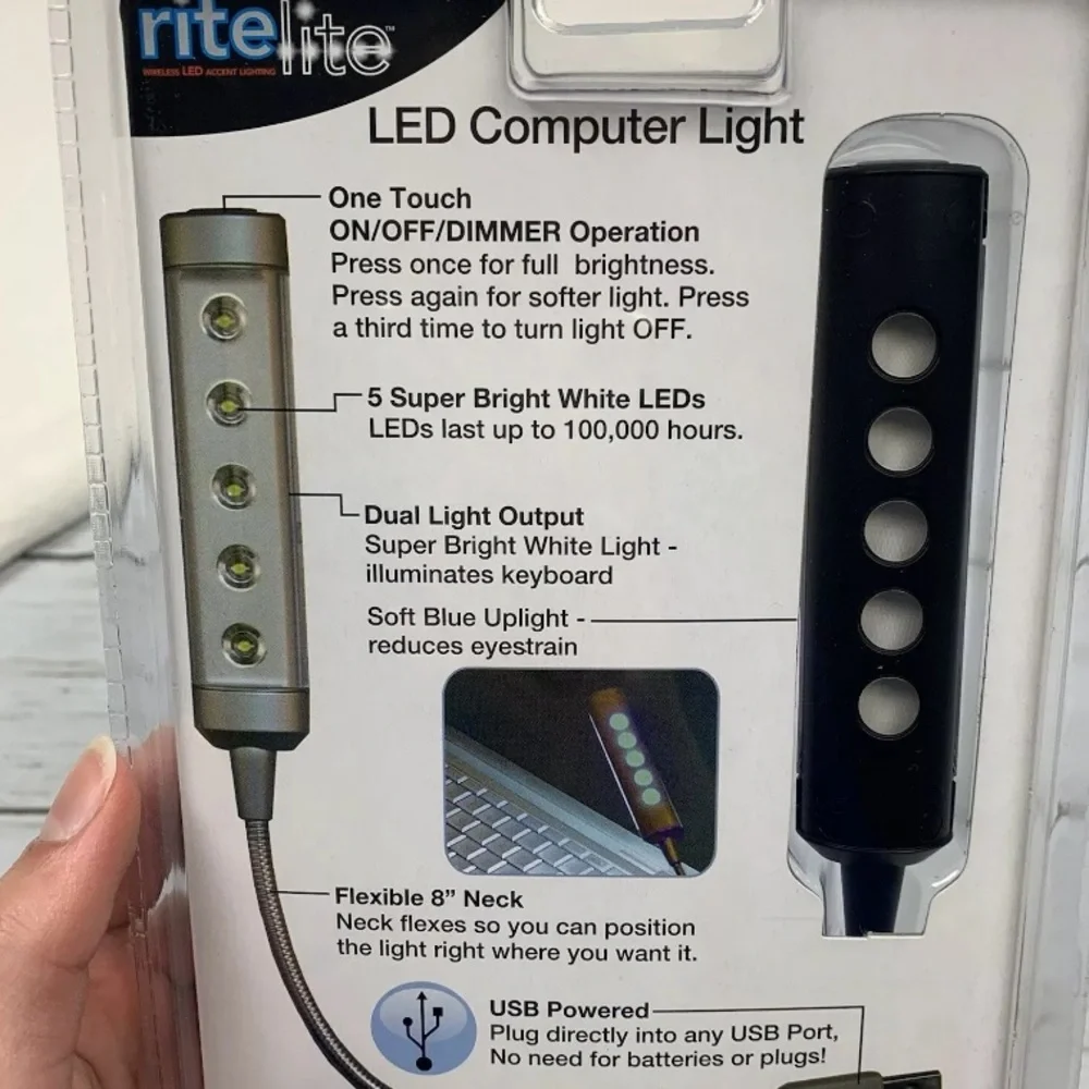 rite lite USB Operated LED Computer Light 8" Neck - Picture 6 of 8